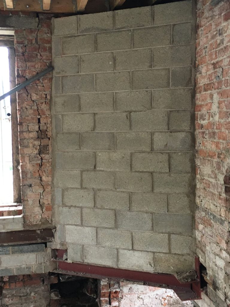 Brick wall in the corner