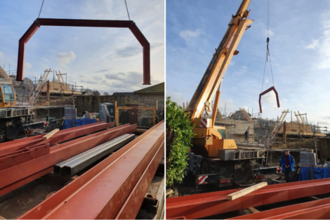 Delivery of fabricated structural steel to Brighouse