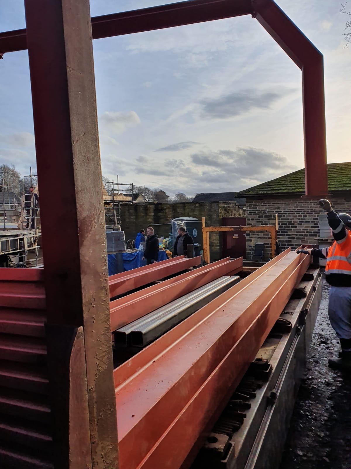 Delivery of fabricated structural steel to Brighouse John W Laycocks